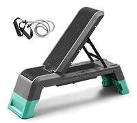 leikefitness Plateau d'aérobic multifonction avec cordon de serrage, banc d'haltères réglable, équipement de fitness professionnel pour salle de sport à domicile, noir