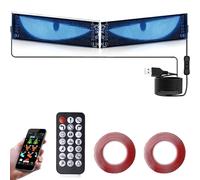 Leikurvo 2 Yeux de diable LED pour voitures/camions, 10 x 35 cm, panneaux lumineux personnalisables avec message défilant LED et contrôle via application, Bluetooth, USB 5 V