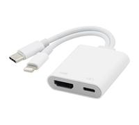 Leikurvo Adaptateur USB C HDMI, adaptateur multiport USB-C numérique AV avec port de charge 4K 60 Hz, convertisseur d'écran de synchronisation audio vidéo, compatible avec iPhone, iPad, MacBook pour