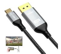 Leikurvo Câble USB C vers DisplayPort 2.1, 16K @ 30Hz 8K @ 60Hz 4K @ 240Hz Câble USB C vers DisplayPort 2M, compatible Thunderbolt 4/3, 54 Gbps compatible avec MacBook Pro/Air, iPad Pro, iPhone 16/15