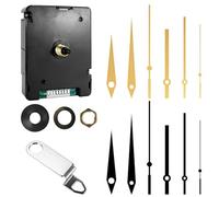 Leikurvo DCF Lot de 4 paires d'aiguilles + mouvement pour horloge murale, 14 mm, silencieux, pièces de rechange d'horloge à quartz, mécanisme d'horloge radio-pilotée, pièces de rechange pour horloge