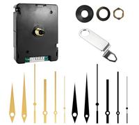 Leikurvo DCF Lot de 4 paires d'aiguilles + mouvement pour horloge murale, 24 mm, silencieux, pièces de rechange d'horloge à quartz, mécanisme d'horloge radio-pilotée, pièces de rechange pour horloge