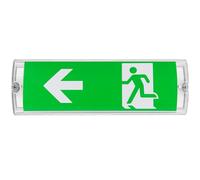 Leikurvo Éclairage LED secours, lampe de sortie de secours avec batterie jusqu'à 3 h, panneau de 4 pictogrammes