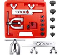Leikurvo Kit d'évasement de conduites de frein, outil d'élargissement, avec coupe-tube 3/16", 1/4", 5/16", 3/8", 1/2", outil de tuyau de frein double et simple pour atelier automobile