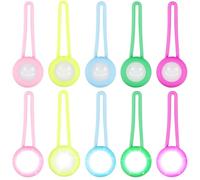 Leikurvo Lot de 10 pendentifs lumineux LED clignotants pour chien et chat - Collier lumineux avec 2 modes clignotants - Clip de sécurité pour cartable, enfant, jogging