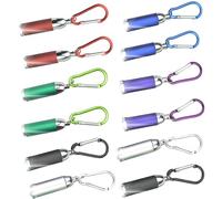 Leikurvo Lot de 12 lampes de poche LED porte-clés, Mini lampe de poche LED pour enfants, lampe de poche portable pour le camping en plein air, le cyclisme (Rouge, Violet, Vert, Bleu, Noir, Argent)