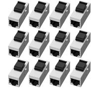 Leikurvo Lot de 12 modules RJ45 CAT6a Keystone - 10 Gbit/s - Coupleur réseau - Connecteur blindé Keystone Jack - Prise RJ45 - Pour rallonge de câble Ethernet