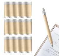 Leikurvo Lot de 120 Mini Crayons HB en Bois Naturel - 100 x 7,2 mm Avec Gomme - Demi-Crayons en Graphite Pour Étudiants