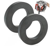 Leikurvo Lot de 2 anneaux magnétiques, Ø 70 mm x 32 mm x 15 mm en ferrite avec trou, anneau magnétique résistant avec anneau perforé, pour industrie, bricolage, projets scientifiques