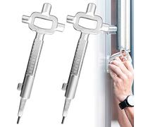 Leikurvo Lot de 2 Clés de Construction Universelles en Alliage de Zinc - Clé d'Architecte, de Chantier Avec Jauge de Cylindre, d'Armoire Électrique - Décapsuleur - Argenté