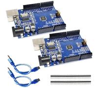 Leikurvo Lot de 2 microcontrôleurs Carte mère avec câble USB, Platine, R3-microcontrôleur Compatible avec l'environnement de développement Arduino, Module d'encodeur R3