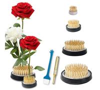 Leikurvo Lot de 4 hérissons Kenzan - Décoration florale ronde - Avec correcteur et brosse de nettoyage - Aiguille en laiton - 23 mm/34 mm/40 mm/46 mm