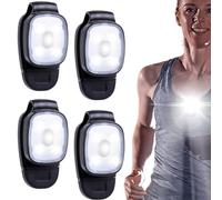Leikurvo Lot de 4 lampes LED à clip - Mini lampe frontale d'extérieur - Rechargeable par USB - Pour la course, le jogging, le camping, la randonnée, l'alpinisme