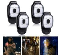 Leikurvo Lot de 4 mini lampes frontales LED à clip - Rechargeable par USB - Pour la course, le jogging, le camping, la randonnée, l'alpinisme