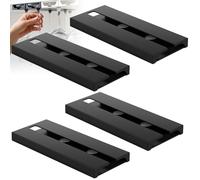 Leikurvo Lot de 4 supports à verres à vin à suspendre pour comptoir de bar, cuisine, placard, sans perforation, auto-adhésif, 25,3 cm x 11 cm (noir)