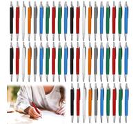 Leikurvo Lot de 50 stylos à bille rétractables ergonomiques - Antidérapants - Grande capacité - Pour bureau et maison - Corps coloré - Couleur aléatoire