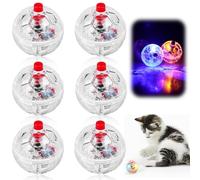 Leikurvo Lot de 6 balles de mouvement pour chat - Avec lumière LED - Clignotante - Jouet pour animal domestique - Équipement paranormal