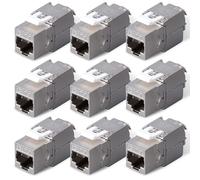 Leikurvo Lot de 9 modules CAT7 Keystone RJ45 - 10 Gbit/s - 1000 MHz - Module jack RJ45 femelle pour CAT7 CAT6 CAT6a - Connecteur blindé - Prise réseau Keystone