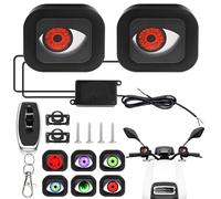 Leikurvo Lumière yeux du diable, interrupteur dynamique LED, yeux du diable, avec télécommande, 6 motifs d'yeux, lampes décoratives réglables pour moto, véhicules électriques, décoration DIY, 12-36 V