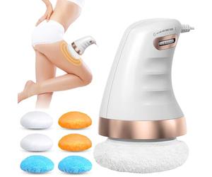 Leikurvo Masseur électrique anti-cellulite avec 6 têtes en tissu interchangeables pour ventre, jambes, massage cellulite, lipedème, masseur de peau, levage, raffermissement et ponçage