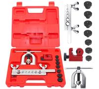 Leikurvo Outil d'évasement de conduites de frein, outil d'évasement pour climatisation avec coupe-tuyau, kit d'outils d'élargissement, 3/16", 1/4", 5/16", 3/8", 7/16", 1/2", 5/8" pour conduite de