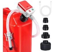 Leikurvo Pompe à carburant avec capteur d'arrêt automatique, pompe de transfert de carburant (12 L/min) USB pompe électrique à essence avec 4 tailles d'adaptateurs et tuyau, pompe de