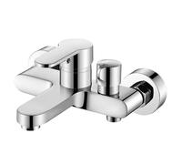 Leikurvo Robinet de Baignoire, Mitigeur de Baignoire, Laiton, Inverseur Rotatif, Montage Mural, Mitigeur de Baignoire à Une Main, Argenté