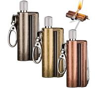 LEILEICAILI Lot de 3 allumettes permanentes - Porte-clés, Briquet à kérosène Portable d'extérieur, Allume-feu à Pierre réutilisable for Le Camping et la Survie | Allume-feu(A)
