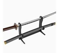 LEILIN Support d'épée, support d'épée, présentoir d'épée de samouraï à deux couches en acrylique, support de Katana de bureau, feuille acrylique de 6mm (Black)
