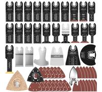 LEILUO 155 Pièces Kit d'Accessoires Oscillants Multitool | Pour couper, poncer & jointoyer. Lames universelles avec sac. Compatible avec DeWalt, Dremel, Makita & plus.