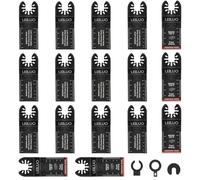 LEILUO 20 Pcs Kit D'Accessoires Multifonctions Pour La Coupe Du Bois Et Du Placoplâtre Lames Universelles Pour Outils Oscillants Avec Sac De Rangement Compatible Avec DeWalt Makita Et Plus Encore