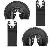 LEILUO 4 Pcs Carbure de tungstène Multitool Set de lames de scie pour le décapage de joints Outil universel oscillant Accessoires avec sac de rangement Compatible avec DeWalt Makita et plus encore