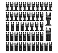 LEILUO 50 Pièces Lames de Scie Oscillantes Bois Plastique Universelle Outil Multifonctions Accessoires Kit y compris Sac de Rangement Convient pour DeWalt Parkside Black&Decker Makita et Plus