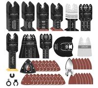 LEILUO Ensemble de 158 lames de scie multi-outils accessoires universels pour outils oscillants avec sac de rangement compatible avec Dewalt Makita DTM51Z Dremel Parkside et plus