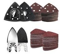 LEILUO Kit de Ponçage Multitool 127 Pièces avec Patins Triangulaires & de Détail Papier de Verre pour Bois Coins & Finitions Accessoire Universel Compatible avec DeWalt Makita & Plus