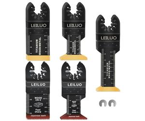 LEILUO Lot de 20 lames de scie multifonctions professionnelles - Dents japonaises en titane - Accessoires universels avec sac de rangement