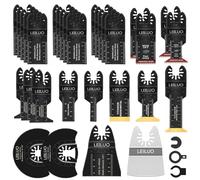 LEILUO Lot de 34 Accessoires Oscillants Pour Outils Multifonctions Pour Clous en Bois Fixations Universelles Avec Sac De Rangement Compatibles Avec DeWalt Makita Dremel et plus encore