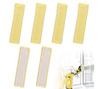 LEIMEND 6 Pièces Tampons de Remplacement en Microfibre Lingettes Nettoyeur Vapeur Jaune Bonnette Lingette Housse de Vadrouille Accessoires für Nettoyeur de Vitres Karcher WV2 WV5