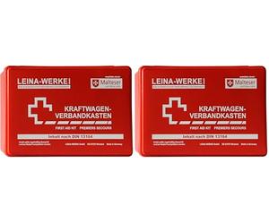 Leina-WERKE 10000 Kit médical pour Voiture Standard Rouge/Blanc (Lot de 2)