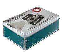 LEINA-WERKE 10110 Nostalgie Lot de 10 boites de pansement de voiture avec pochette en plastique imprimé Multicolore DIN 13164 Blanc/vert