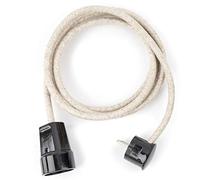 LEINEN - Câble d'extension textile de 2,5 m - Avec fiche coudée Schuko et raccord en Duroplast (aspect bakélite)