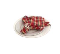 Leinen Servietten Ensemble de 6 serviettes table en coton, napperons doux à carreaux, style rétro simple, for manger(Red)