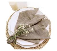 Leinen Servietten Lot de 10 Serviettes en Gaze Coton Bleu 30 x cm for Mariage, Anniversaire, Table, fête prénatale, Noël(Khaki)