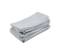 Leinen Servietten Lot de 12 serviettes table en lin et coton mélangés à rayures unies (40 x 30 cm) for événements usage domestique(Blue02)