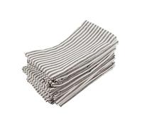 Leinen Servietten Lot de 12 serviettes table en lin et coton mélangés à rayures unies (40 x 30 cm) for événements usage domestique(Brwon)