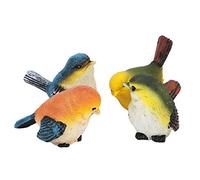 Leinggg Décoration de Jardin 4 Oiseaux, Jardin Oiseaux Décor, Figurines d'oiseaux en résine 4 pièces décoration de pelouse Jardin Cour Ornements pour Balcon, Jardin, hivernage, étang