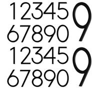 Leinuosen Lot de 2 numéros de boîte aux lettres individuels en acrylique 3D - Résistants aux intempéries - Pour l'extérieur - Numéros de maison - 10,2 cm - Noir