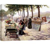 Leinwandbild - Jules Antoine Voirin, Les quais de la Seine, Paris - 60x40 cm