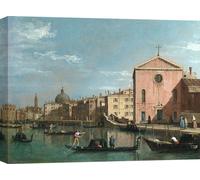 Leinwandbild - Schule von Canaletto, Grand Canal devant Santa Croce, Venedig - 100x70 cm