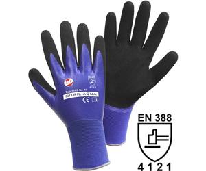 Leipold Doehle 1169-S Nitril Aqua Nylon Gants de travail Taille: 7, S EN 388 CAT II 1 pc(s)